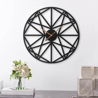 WLC006 Nest Abstract Concept Design Gold Hands Black Wall Metal Clock