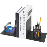 BOE001 Object Bookends with Pencil Holder & Note Pad Dispenser