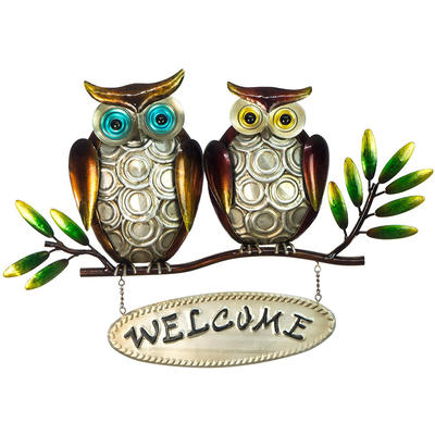 WLA027 Loveey Owl Welcome Sign Wall Hanging For Indoor/Outdoor Usage