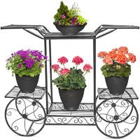 PFS001 Prettee Garden Cart Stand & Flower Pot Plant Holder Display Rack