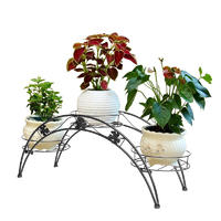 PFS003 Rosseay Arch Metal Potted Plant Stand with 3 Holders Potted Plant Rack