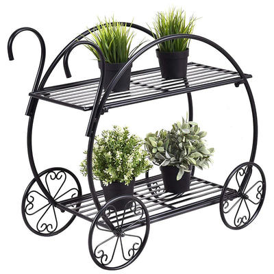 PFS020 Lunerie Garden Cart Stand Flower Pot Plant Holder 2 Tier Display Rack