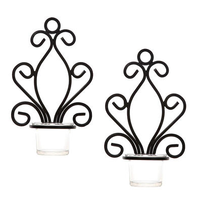 CDH001 Valentinerie Set of 2 Iron Wall Sconce Tea Light Candle Sconces 7.68 Inches High Ideal Gift
