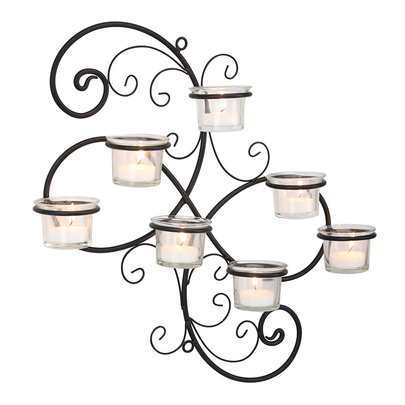 CDH008 Enchanteriery Candle Holder with Decorative Candelabra in Black Color