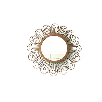 MWM003 Windeey  Hot Selling Bronze Flower Shaped Metal Wall Mirror for Living Room